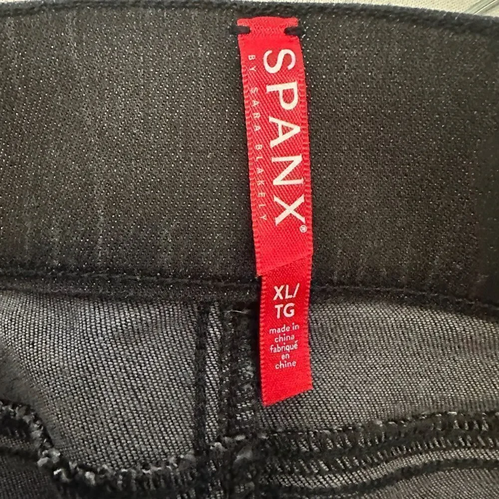 Spanx Vintage Distressed High Rise Skinny Jeans Black Size Extra Large